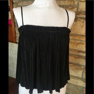 Black crystal pleat top